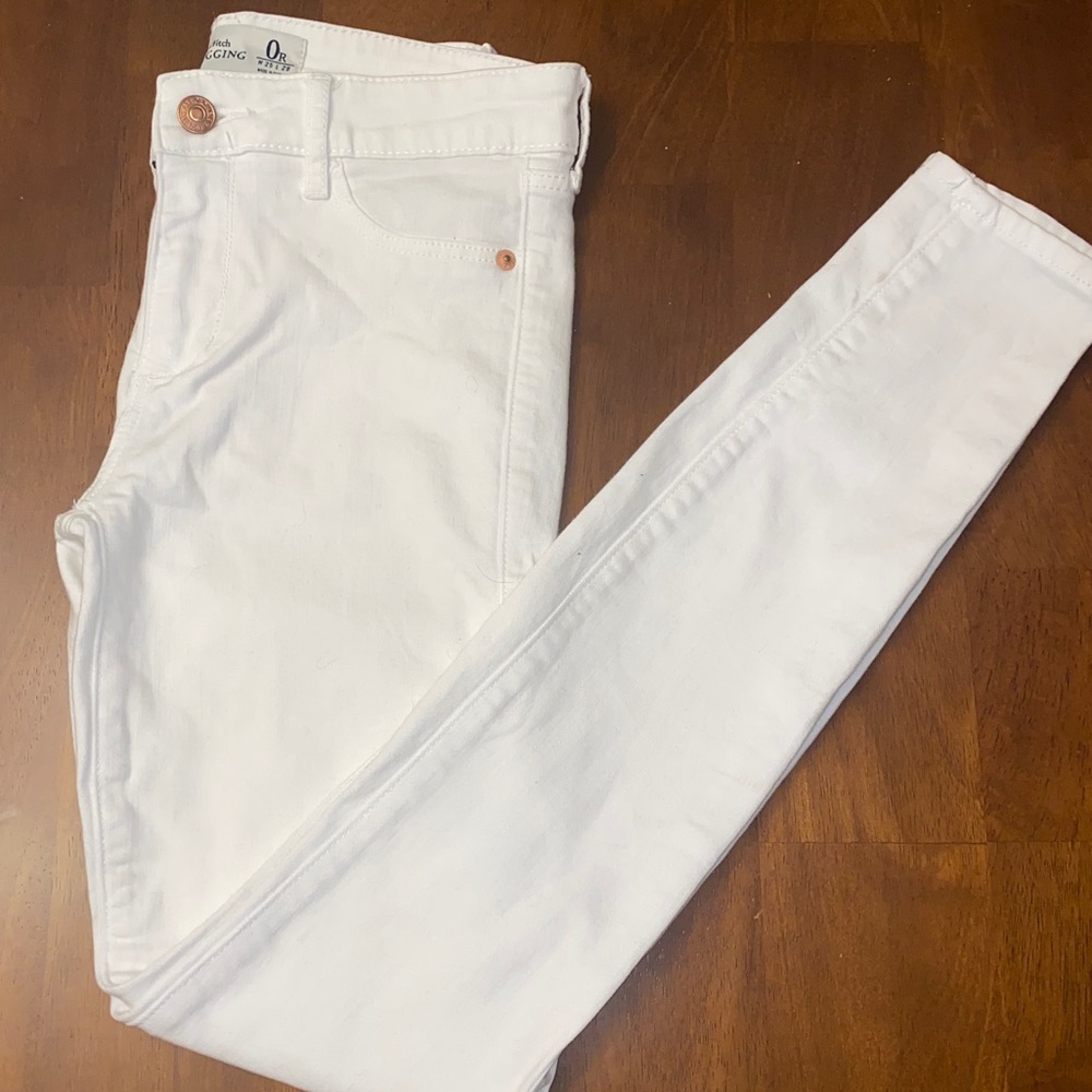 Abercrombie & Fitch White Jean Leggings